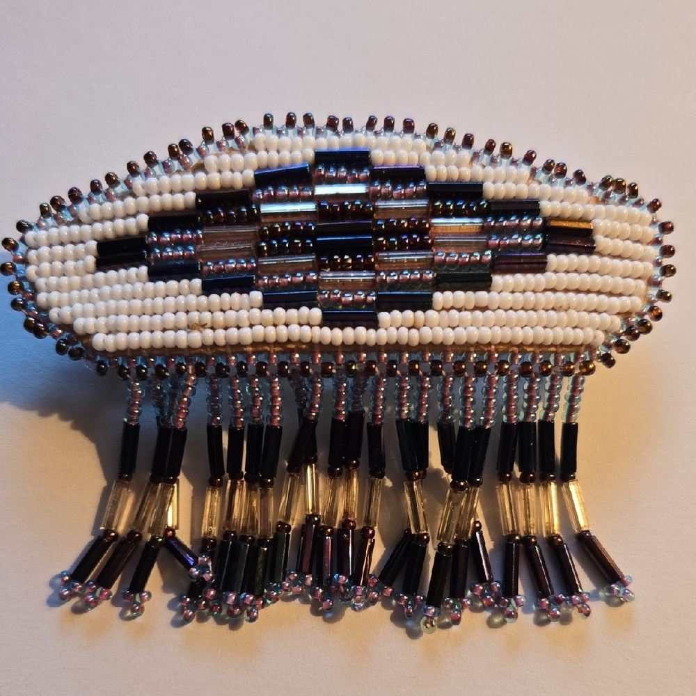 White and Purple Hair Clip